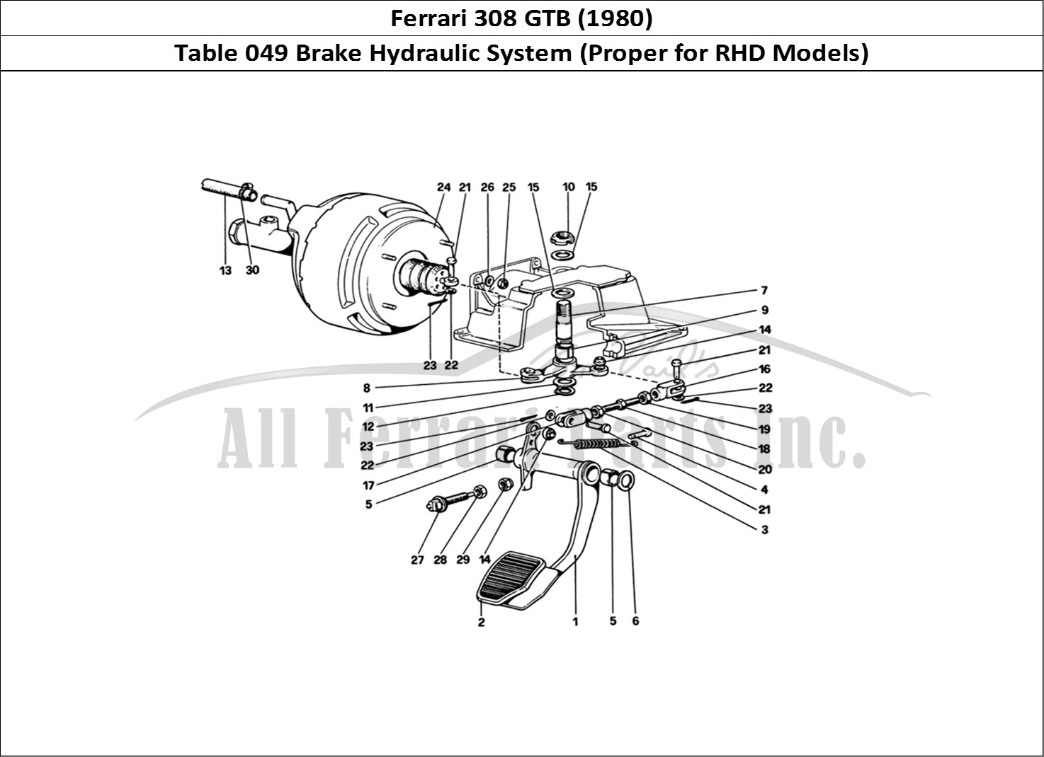 Ferrari Parts Ferrari 308 GTB (1980) Page 049 Brake Hydraulic System (V