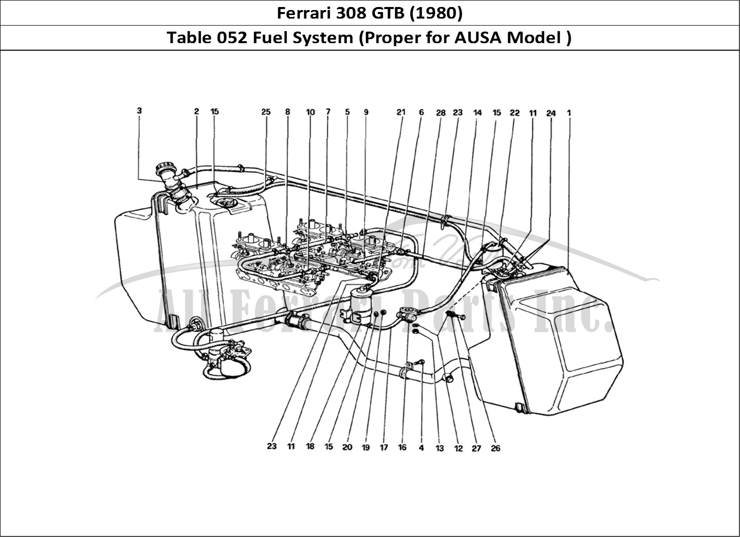 Ferrari Parts Ferrari 308 GTB (1980) Page 052 Fuel System (Variants for