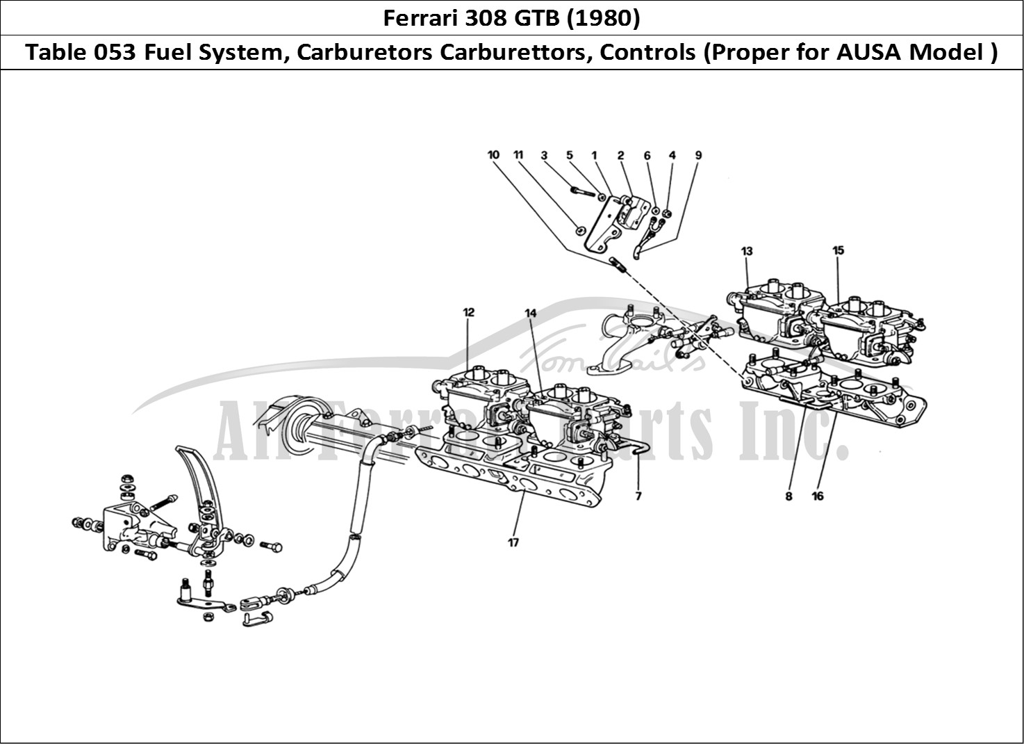 Ferrari Parts Ferrari 308 GTB (1980) Page 053 Fuel System - Carburettor