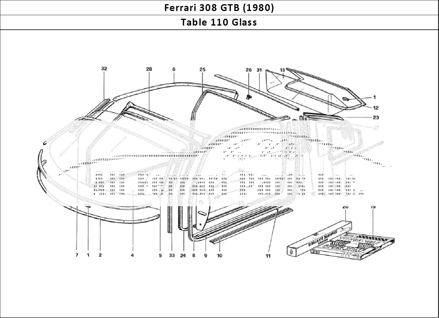 Ferrari Parts Ferrari 308 GTB (1980) Page 110 Glasses