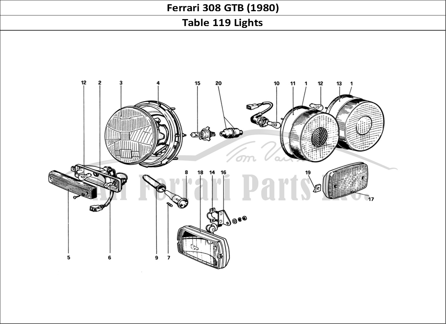 Ferrari Parts Ferrari 308 GTB (1980) Page 119 Lights