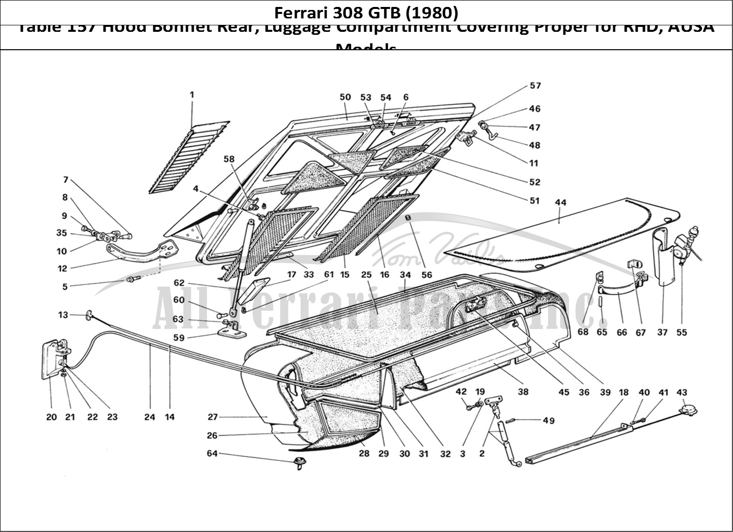 Ferrari Parts Ferrari 308 GTB (1980) Page 157 Rear Bonnet and Luggage C