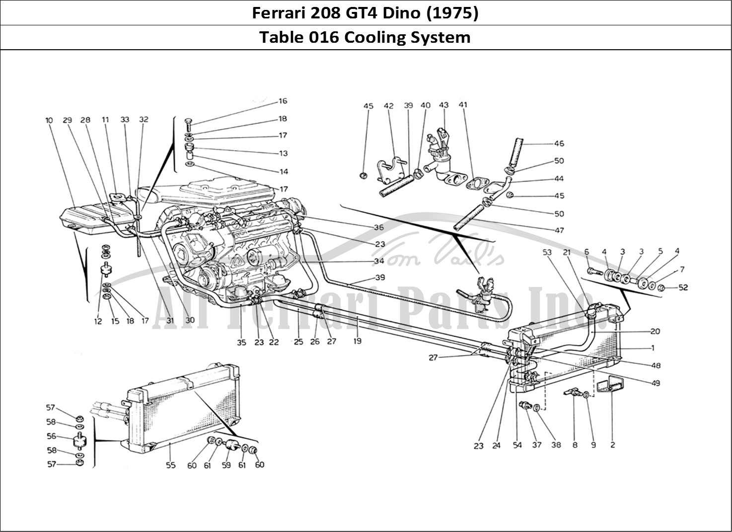 Ferrari Parts Ferrari 208 GT4 Dino (1975) Page 016 Cooling System