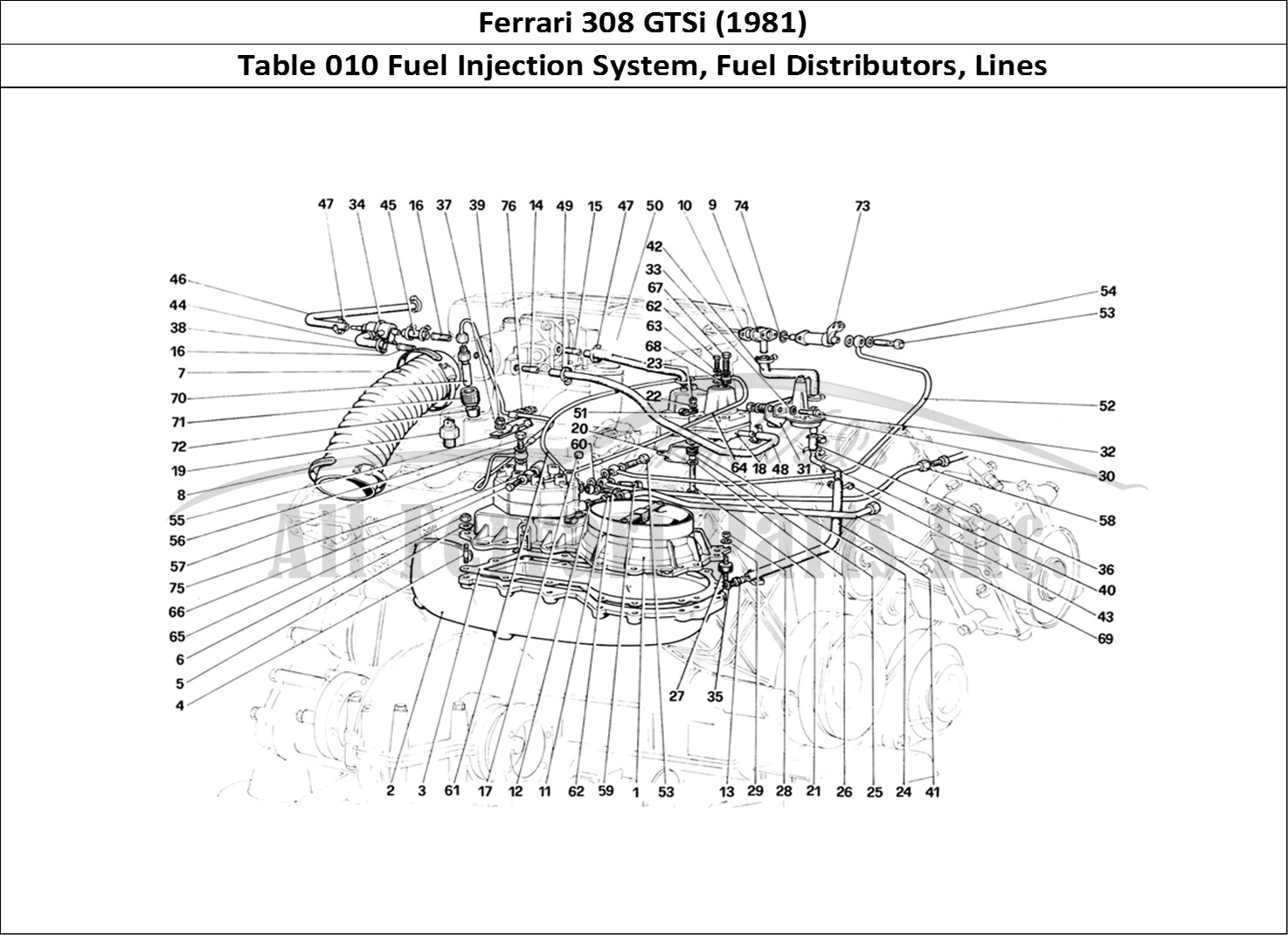 Ferrari Parts Ferrari 308 GTBi (1981) Page 010 Fuel Injection System - F