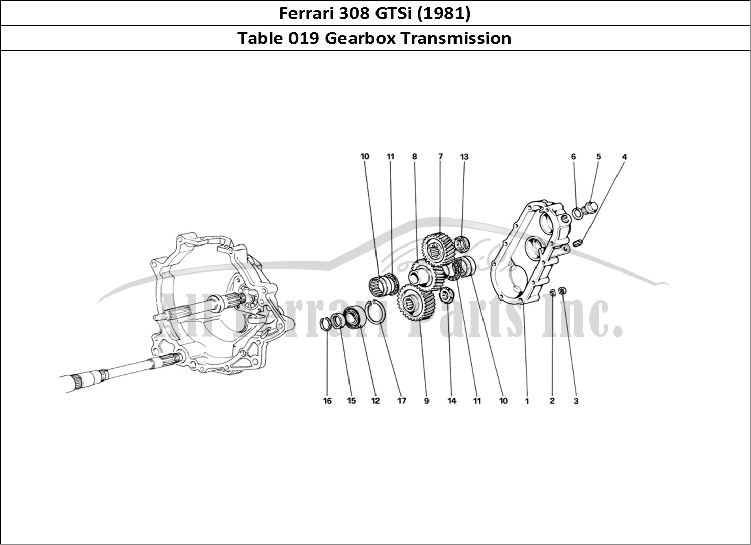 Ferrari Parts Ferrari 308 GTBi (1981) Page 019 Gearbox Transmission