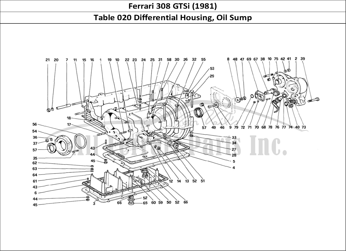 Ferrari Parts Ferrari 308 GTBi (1981) Page 020 Gearbox - Differential Ho
