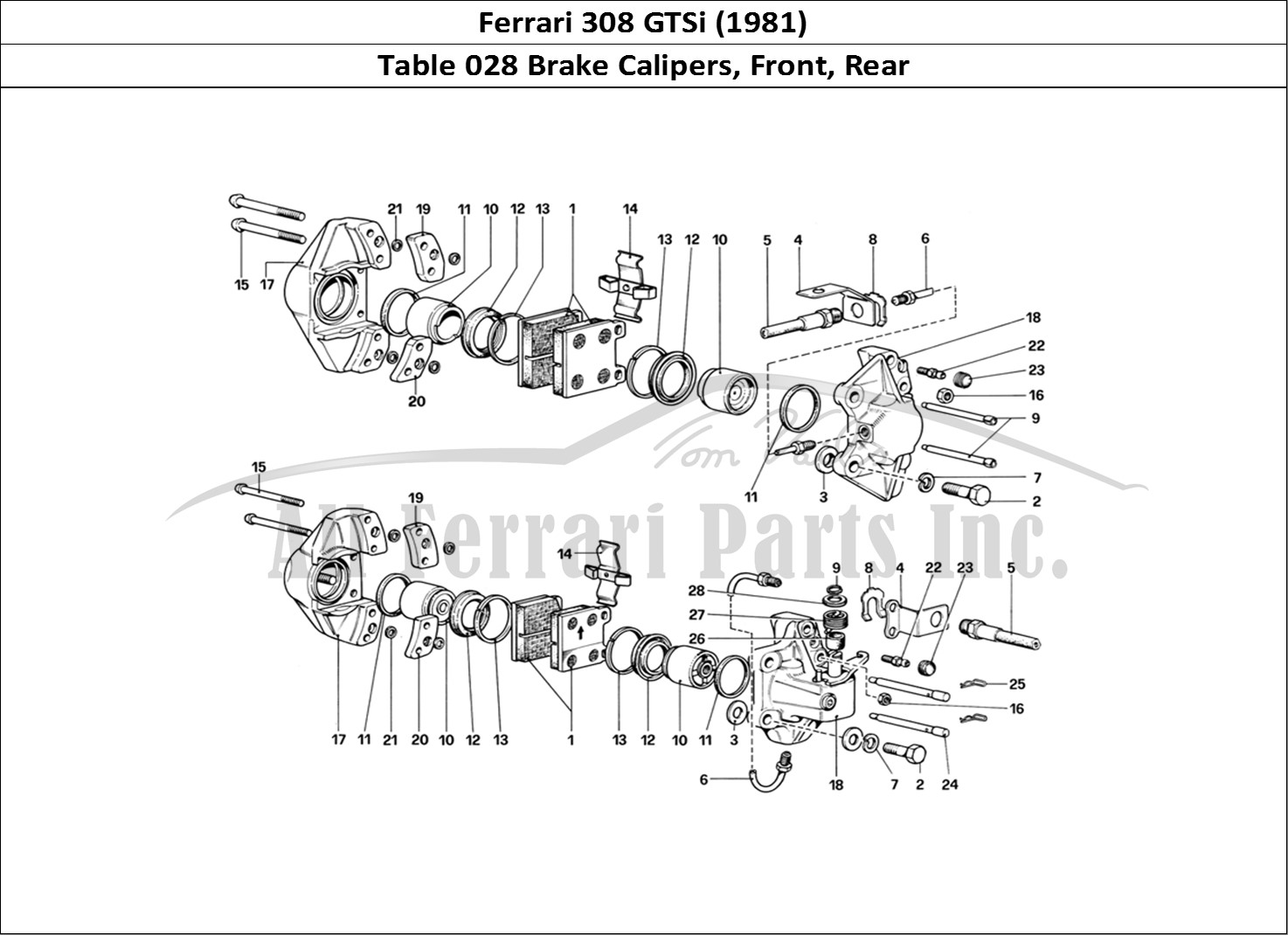 Ferrari Parts Ferrari 308 GTBi (1981) Page 028 Calipers for Front and Re