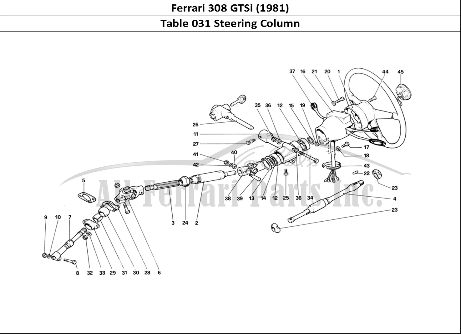 Ferrari Parts Ferrari 308 GTBi (1981) Page 031 Steering Column