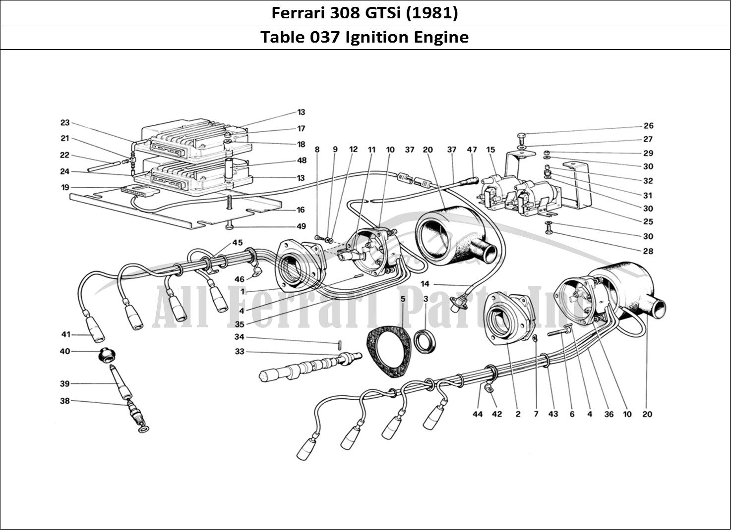 Ferrari Parts Ferrari 308 GTBi (1981) Page 037 Engine Ignition
