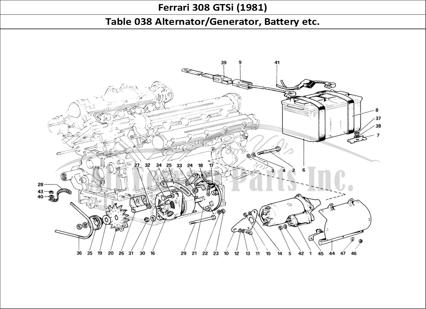 Ferrari Parts Ferrari 308 GTBi (1981) Page 038 Electric Generating Syste