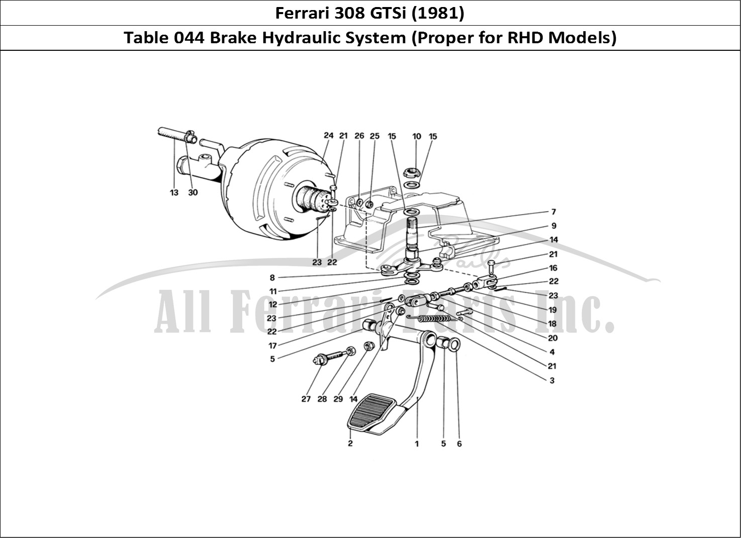 Ferrari Parts Ferrari 308 GTBi (1981) Page 044 Brake Hydraulic System (V