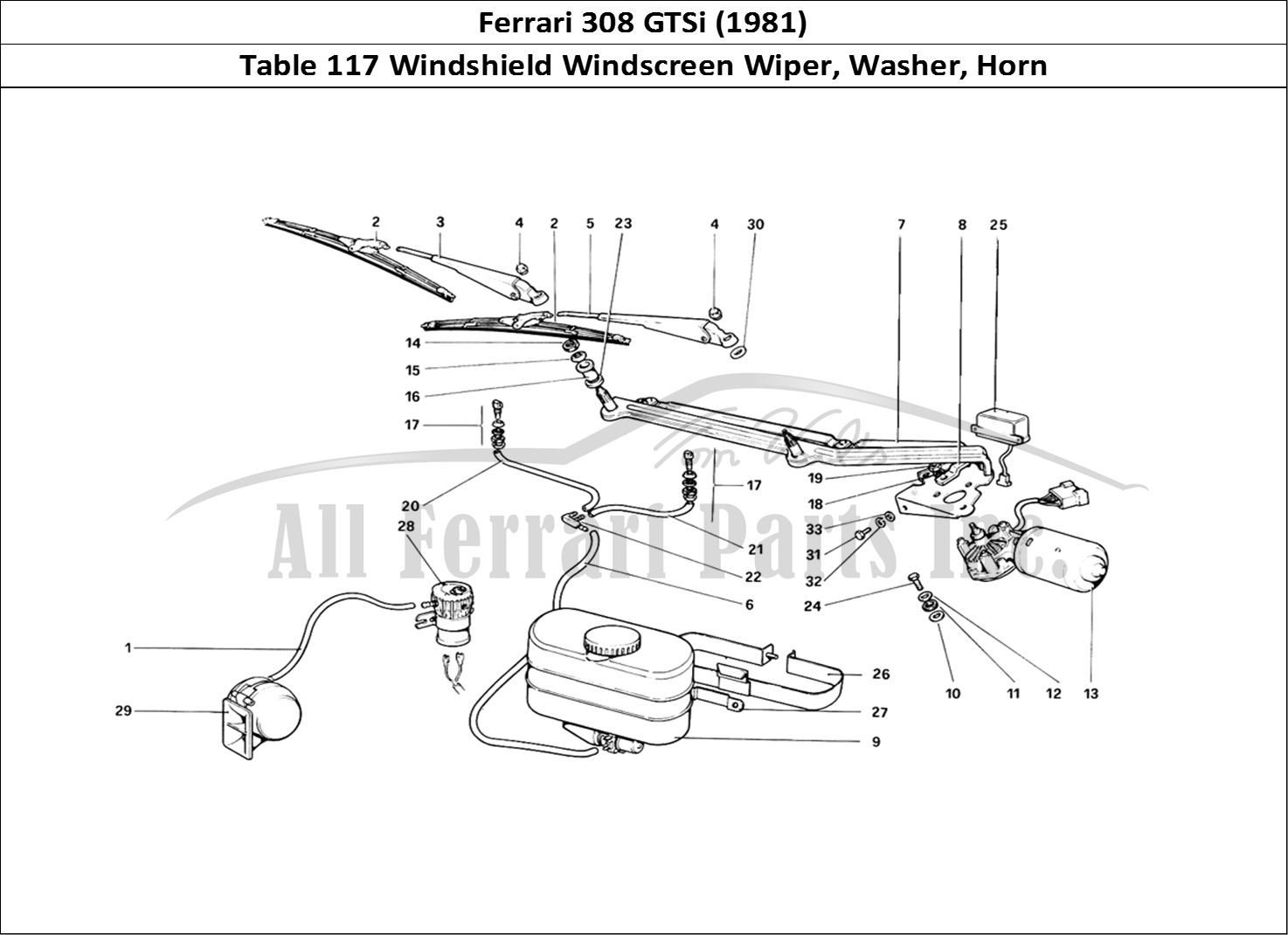 Ferrari Parts Ferrari 308 GTBi (1981) Page 117 Windshield Wiper, Washer
