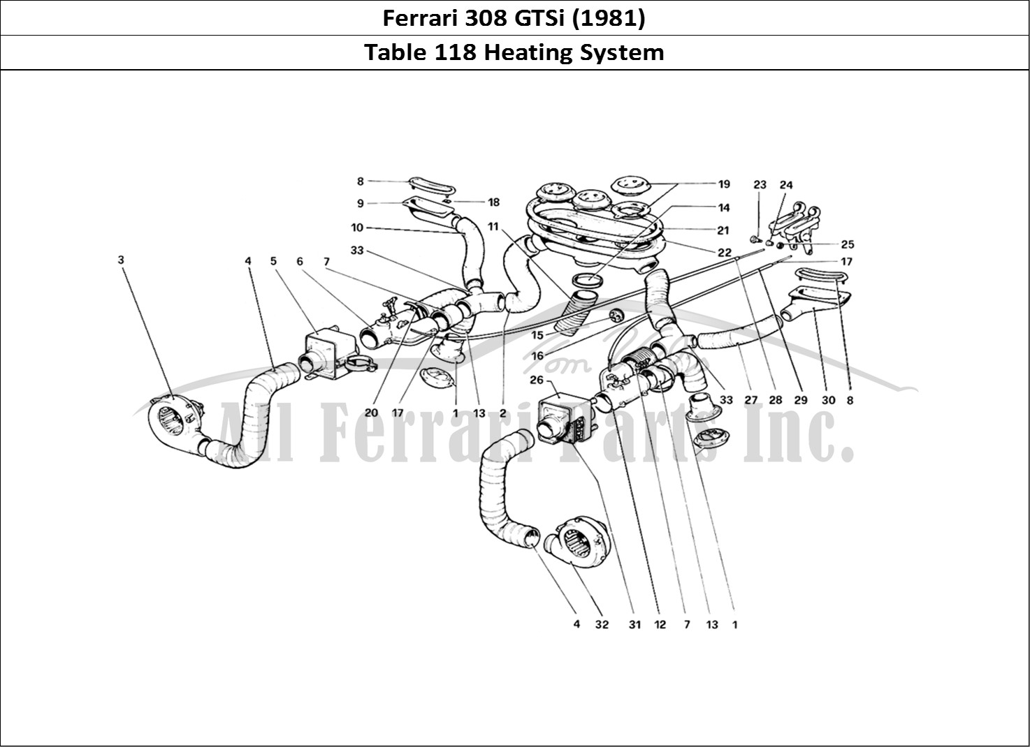 Ferrari Parts Ferrari 308 GTBi (1981) Page 118 Heating System