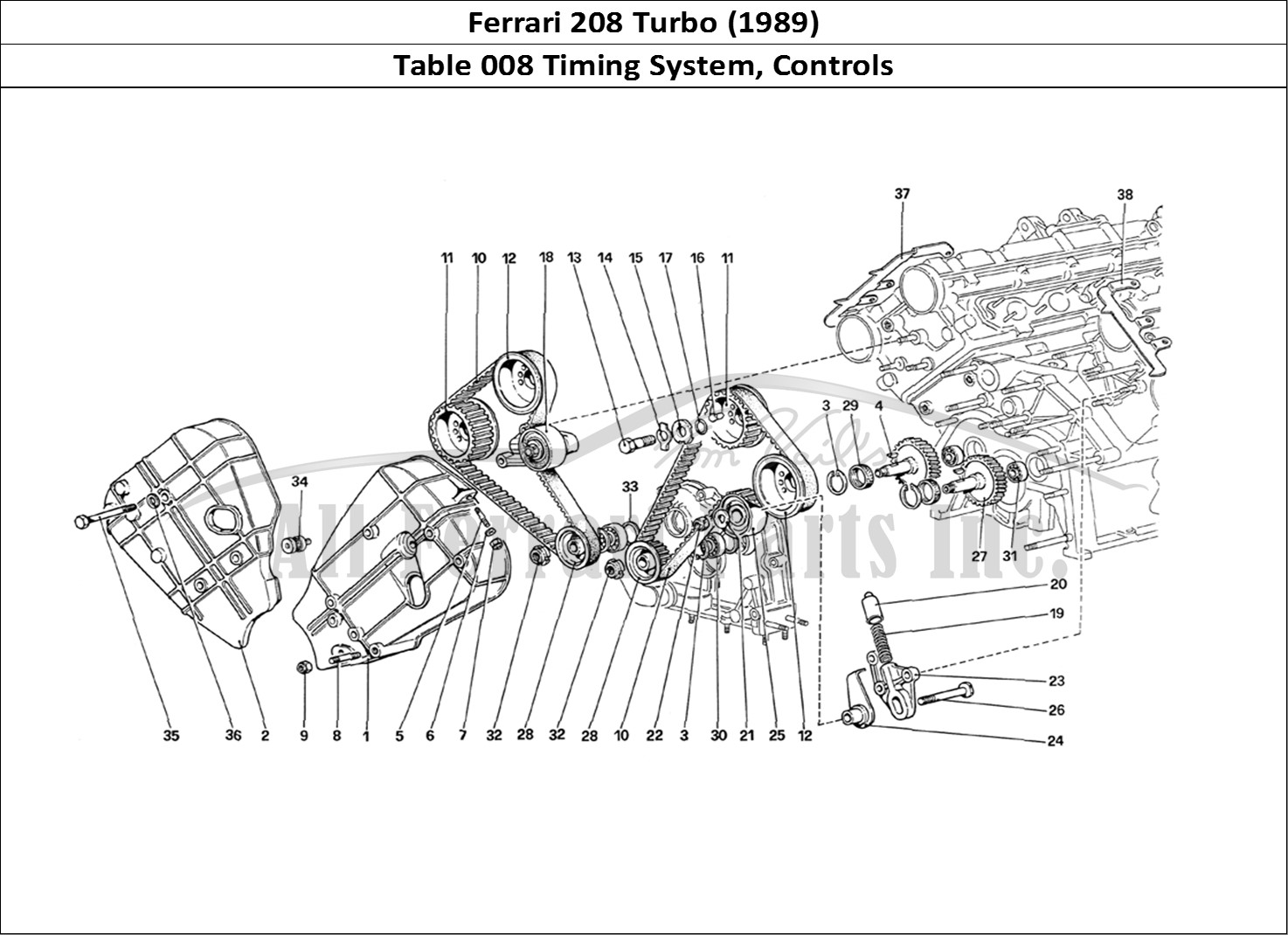 Ferrari Parts Ferrari 208 Turbo (1989) Page 008 Timing System - Controls