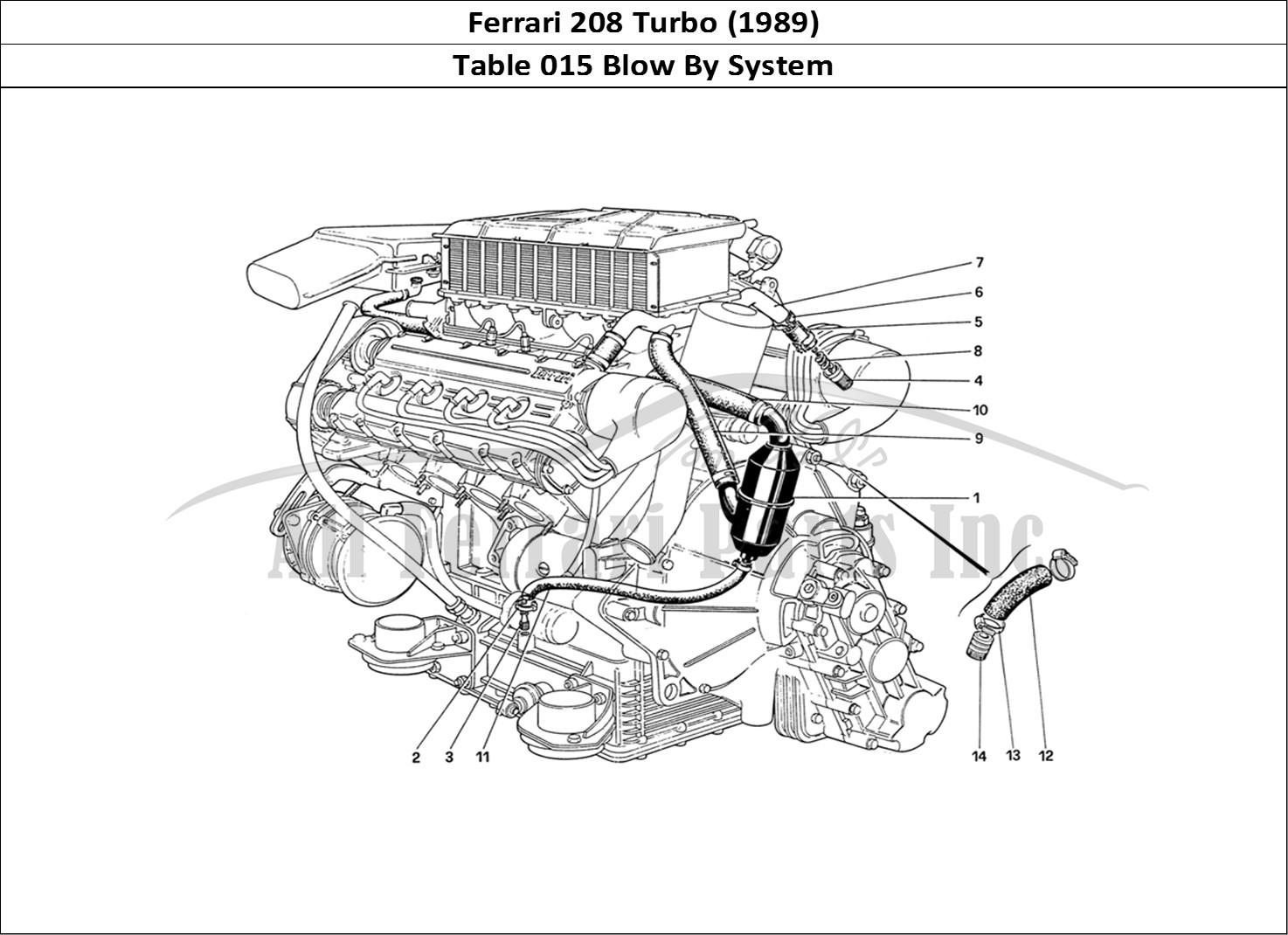 Ferrari Parts Ferrari 208 Turbo (1989) Page 015 Blow - By System