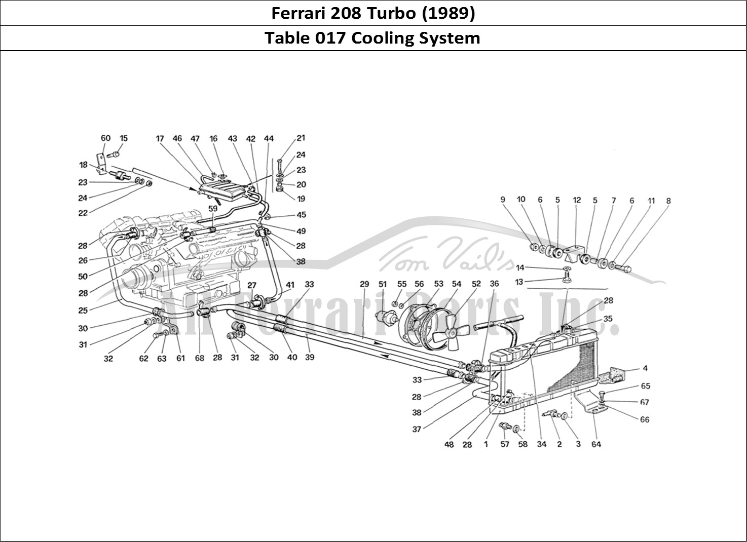 Ferrari Parts Ferrari 208 Turbo (1989) Page 017 Cooling System