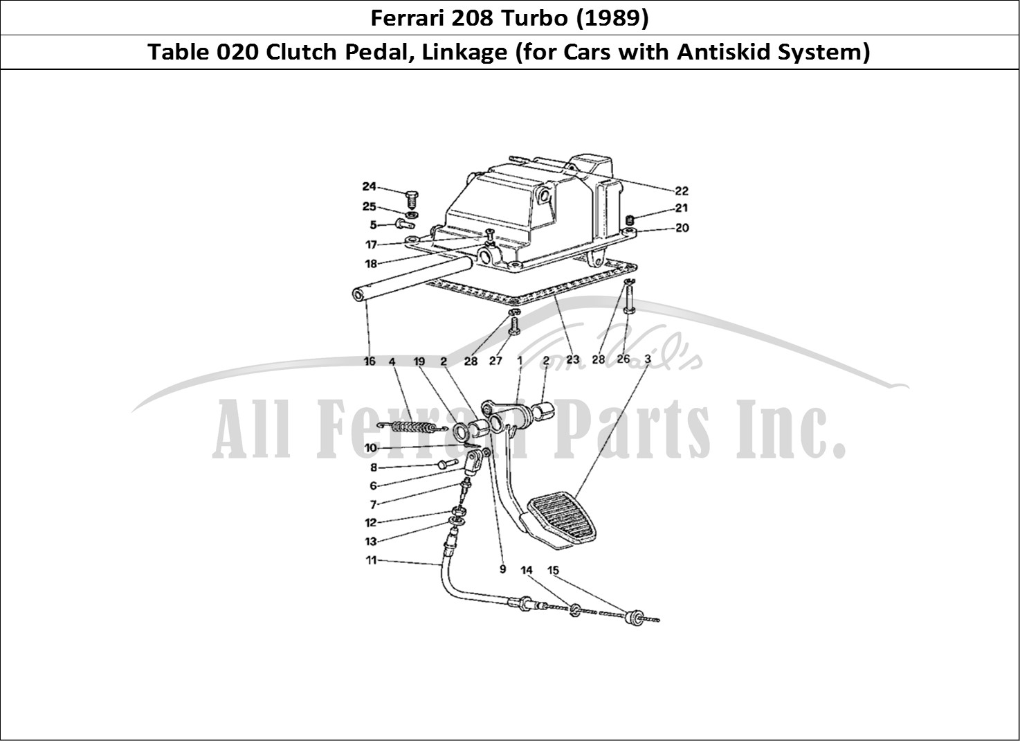 Ferrari Parts Ferrari 208 Turbo (1989) Page 020 Clutch Release Control (f