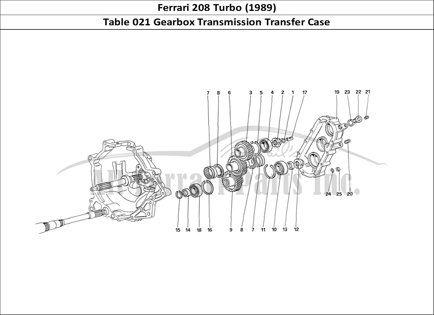 Ferrari Parts Ferrari 208 Turbo (1989) Page 021 Gearbox Transmission