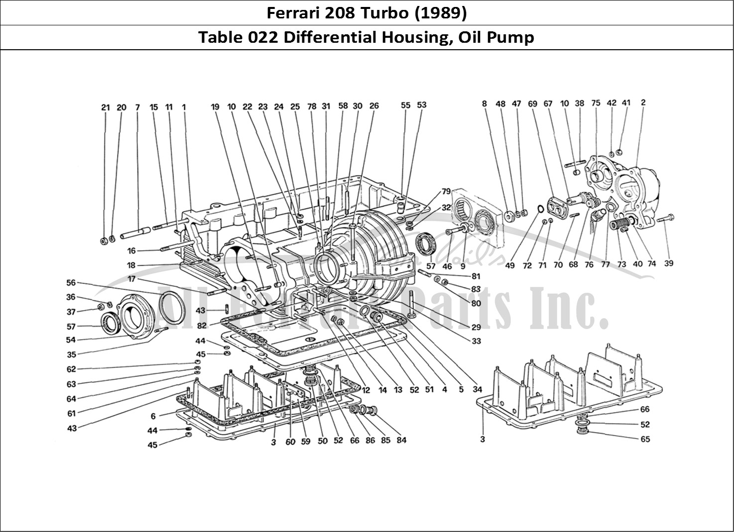 Ferrari Parts Ferrari 208 Turbo (1989) Page 022 Gearbox - Differential Ho