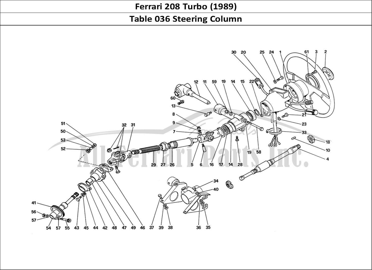 Ferrari Parts Ferrari 208 Turbo (1989) Page 036 Steering Column