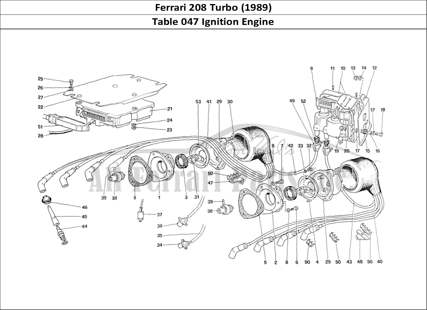 Ferrari Parts Ferrari 208 Turbo (1989) Page 047 Engine Ignition