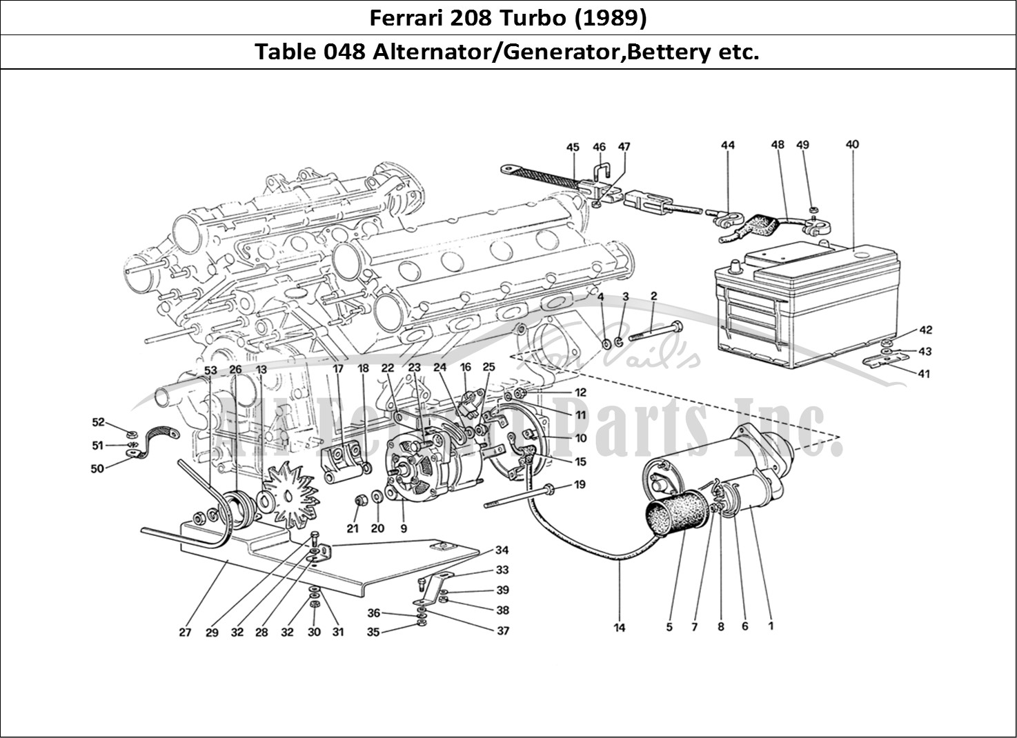 Ferrari Parts Ferrari 208 Turbo (1989) Page 048 Electric Generating Syste