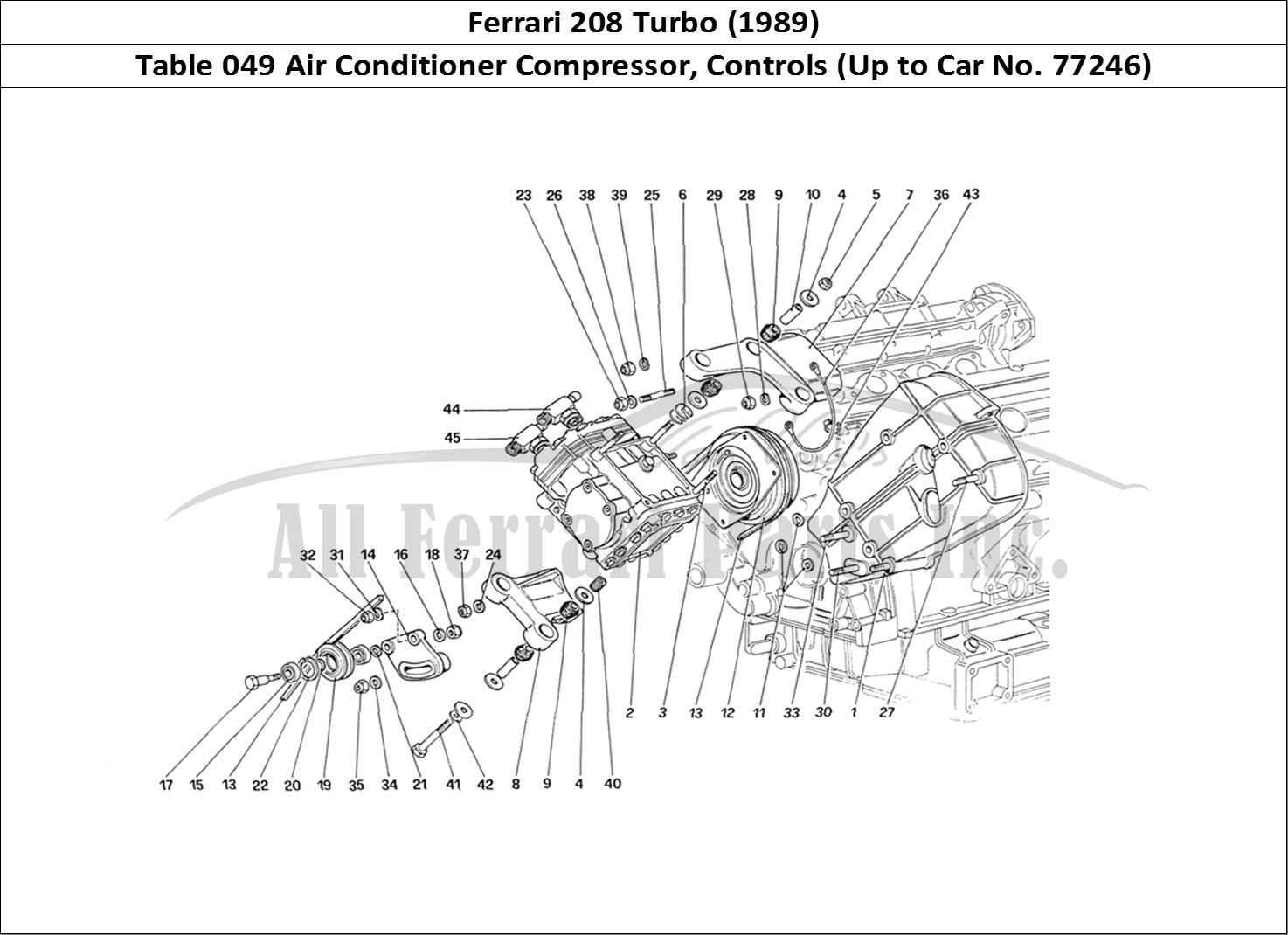 Ferrari Parts Ferrari 208 Turbo (1989) Page 049 Air Conditioning Compress