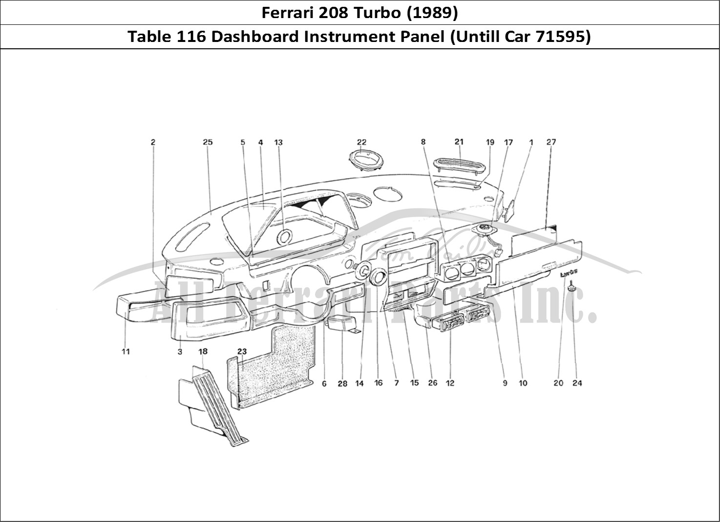 Ferrari Parts Ferrari 208 Turbo (1989) Page 116 Instruments Panel (Untill