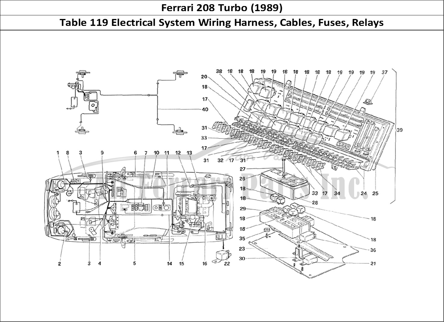 Ferrari Parts Ferrari 208 Turbo (1989) Page 119 Electrical System - Cable