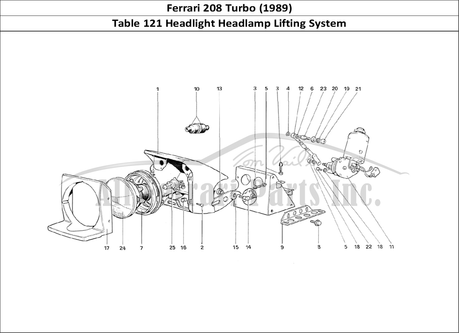 Ferrari Parts Ferrari 208 Turbo (1989) Page 121 Lights Lifting Device and
