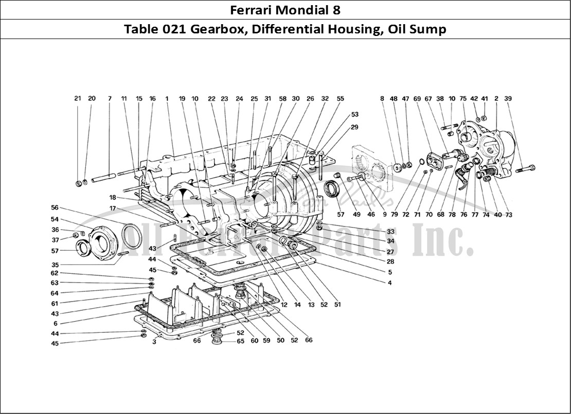 Ferrari Parts Ferrari Mondial 8 (1981) Page 021 Gearbox - Differential Ho