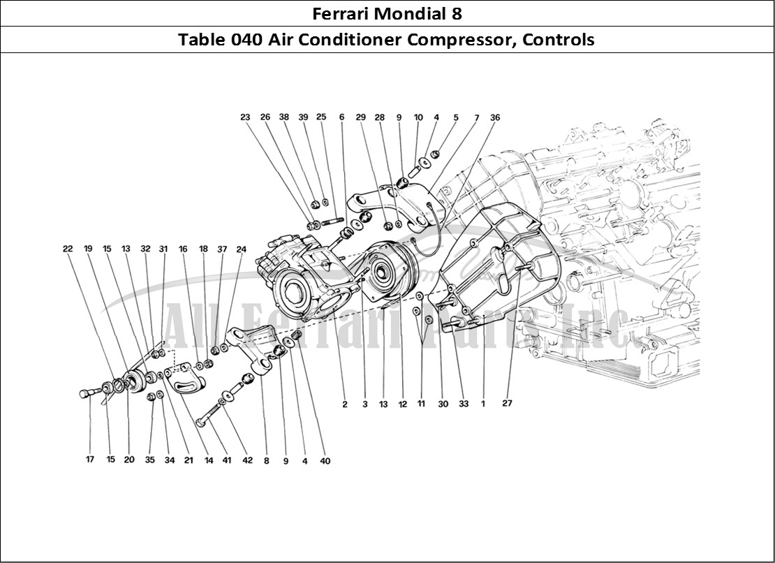 Ferrari Parts Ferrari Mondial 8 (1981) Page 040 Air Conditioning Compress