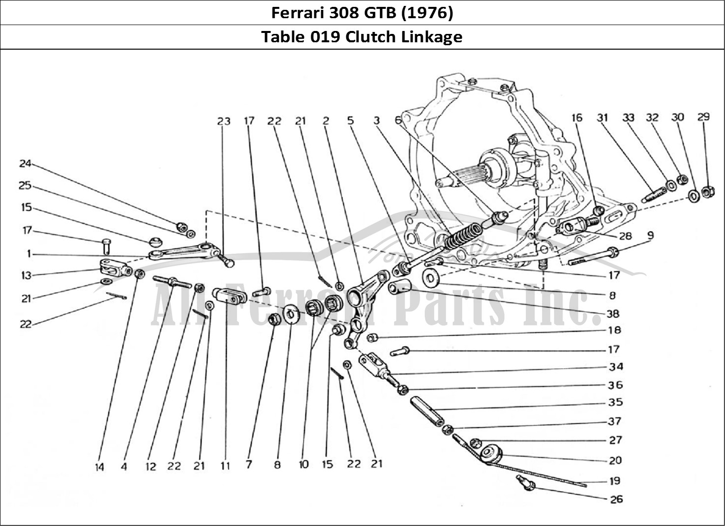 Ferrari Parts Ferrari 308 GTB (1976) Page 019 Clutch Operating Control