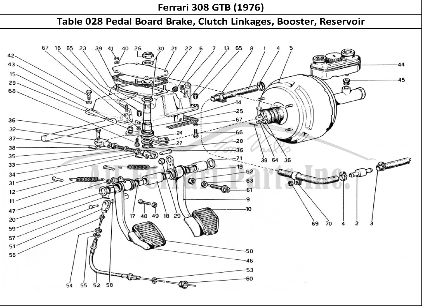 Ferrari Parts Ferrari 308 GTB (1976) Page 028 Pedal Board -Brake and Cl