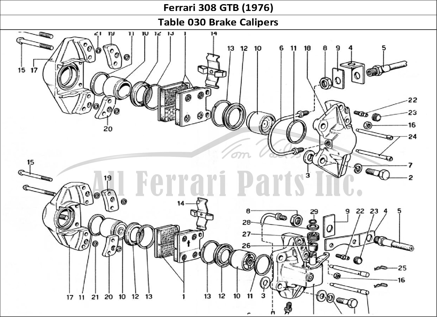 Ferrari Parts Ferrari 308 GTB (1976) Page 030 Calipers for Front and Re