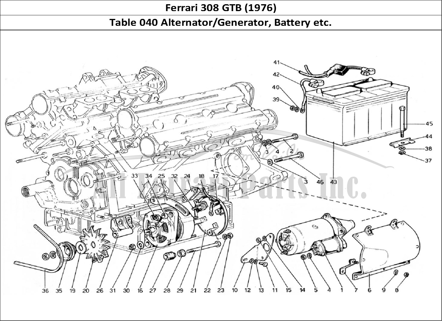 Ferrari Parts Ferrari 308 GTB (1976) Page 040 Eletric Generating System