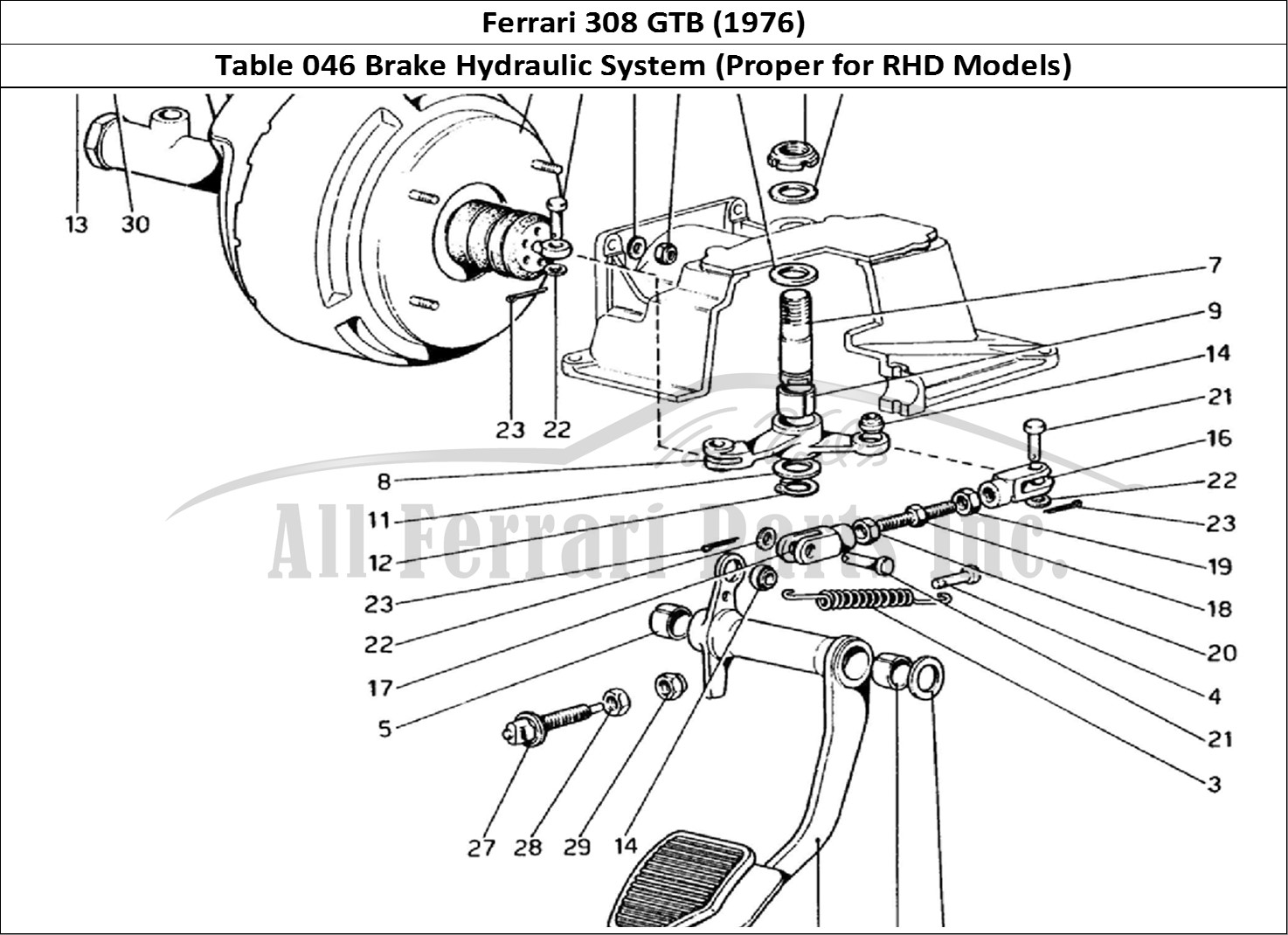 Ferrari Parts Ferrari 308 GTB (1976) Page 046 Brake Hydraulic System (V