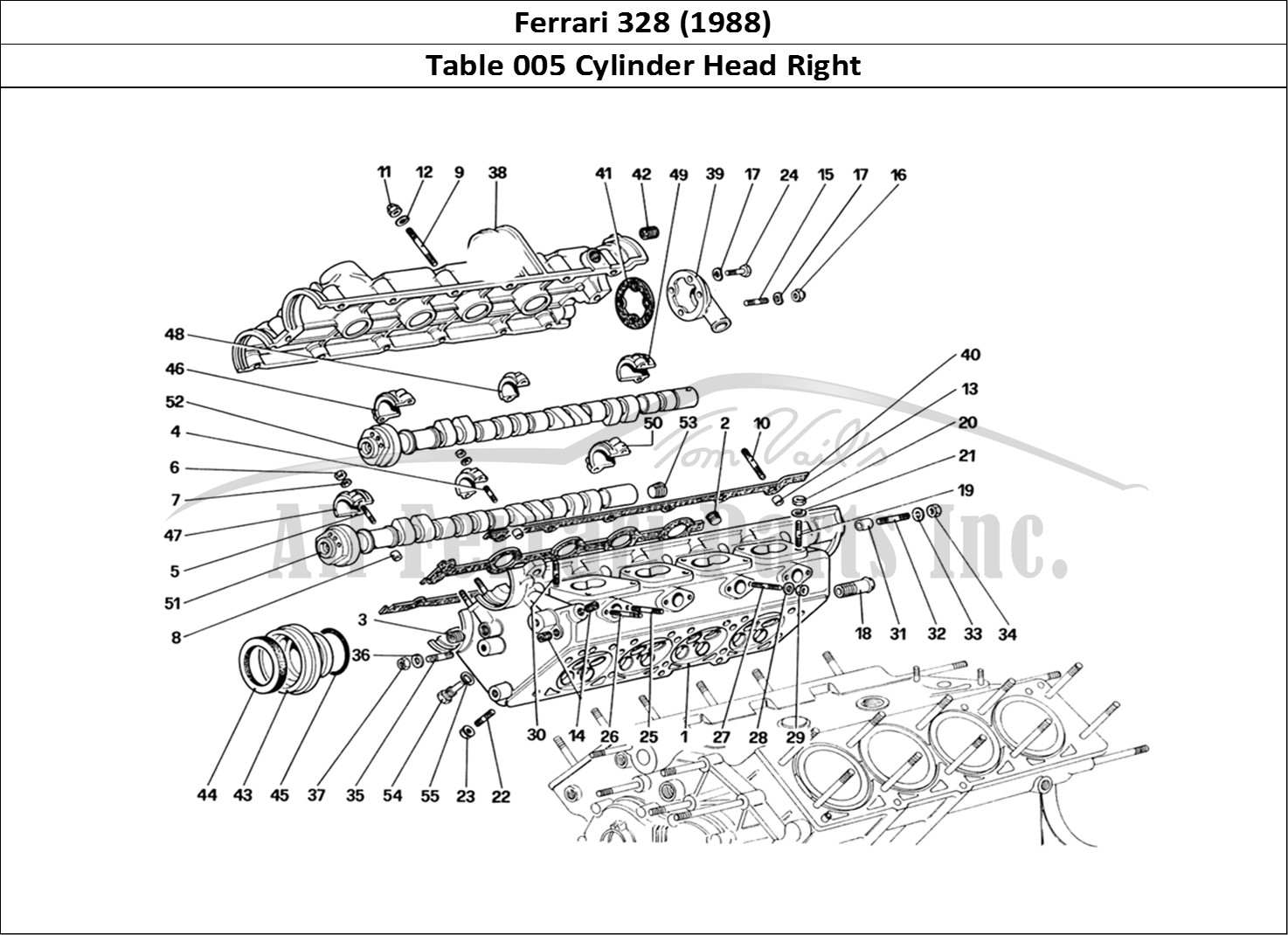 Ferrari Parts Ferrari 328 (1988) Page 005 Cylinder Head (Right)