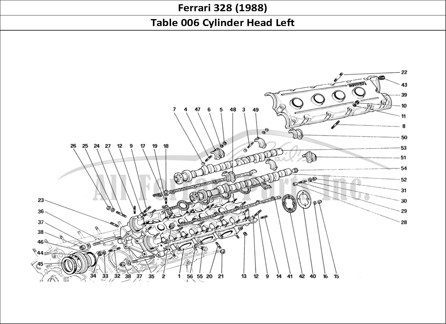 Ferrari Parts Ferrari 328 (1988) Page 006 Cylinder Head (Left)