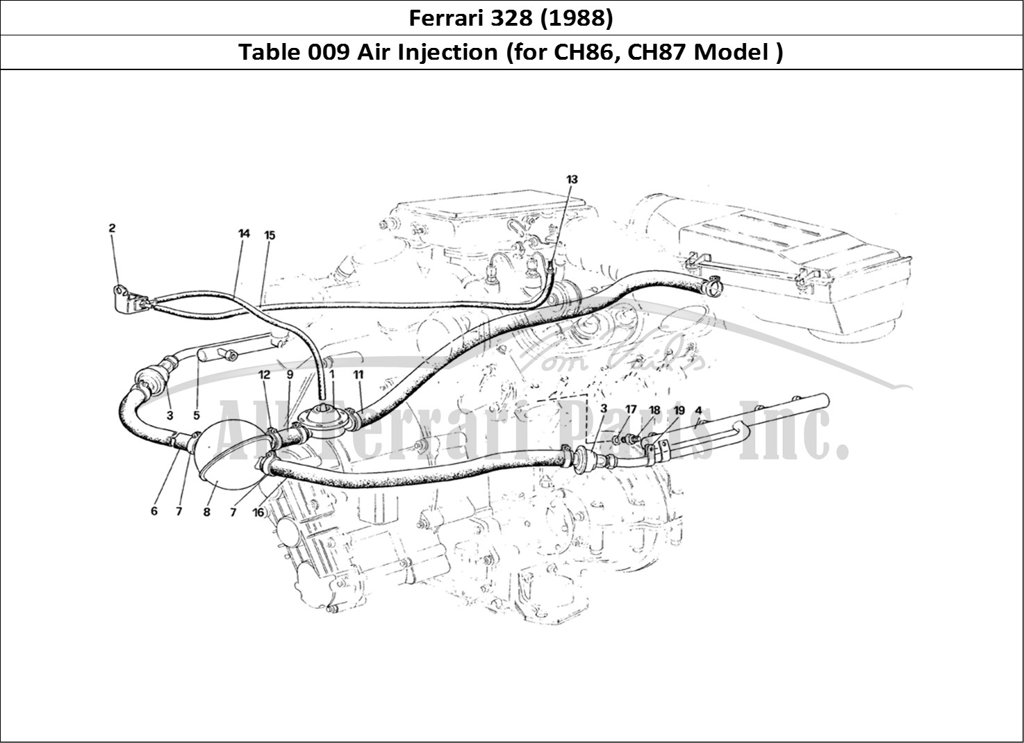 Ferrari Parts Ferrari 328 (1988) Page 009 Air Injection (for CH86 a
