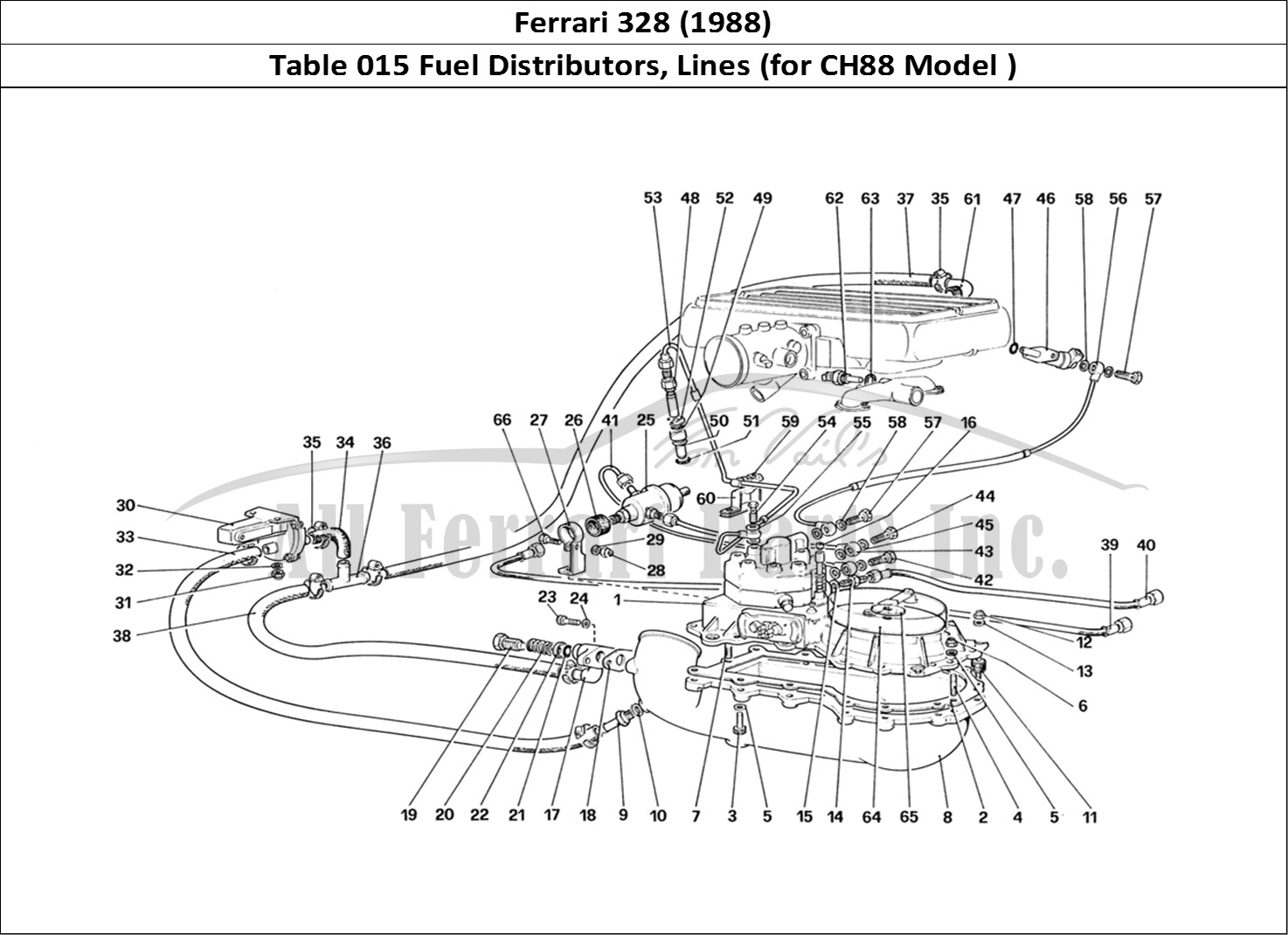 Ferrari Parts Ferrari 328 (1988) Page 015 Fuel Distributors Lines (