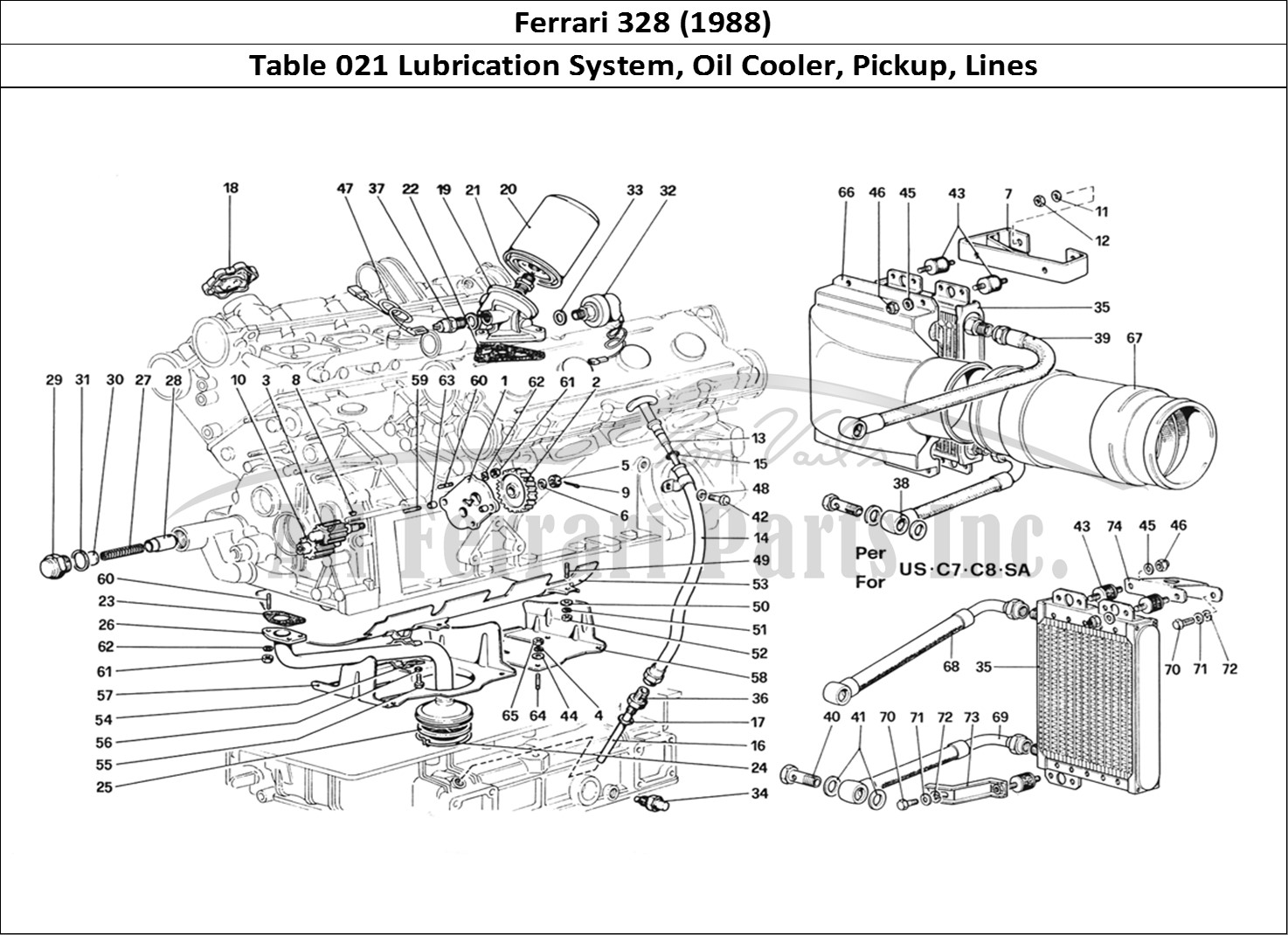 Ferrari Parts Ferrari 328 (1988) Page 021 Lubrication System