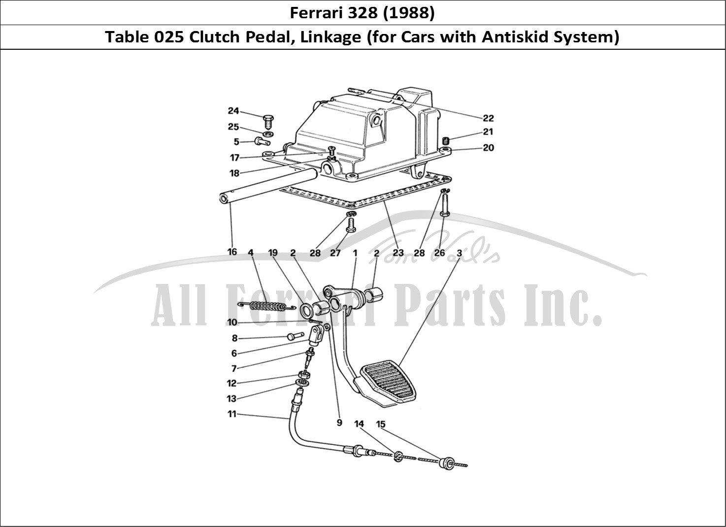 Ferrari Parts Ferrari 328 (1988) Page 025 Clutch Release Control (f