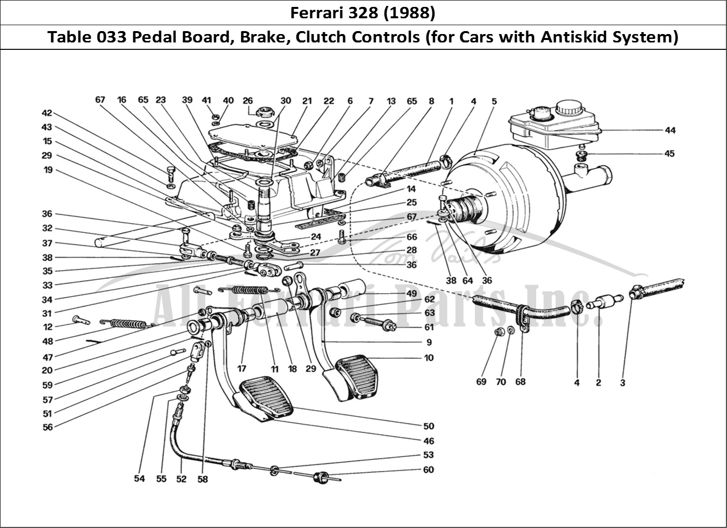 Ferrari Parts Ferrari 328 (1988) Page 033 Pedal Board - Brake and C