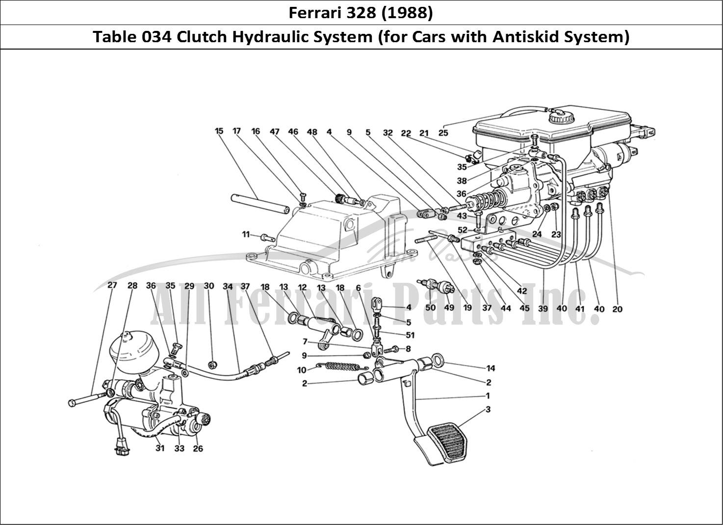 Ferrari Parts Ferrari 328 (1988) Page 034 Clutch Hydraulic System (