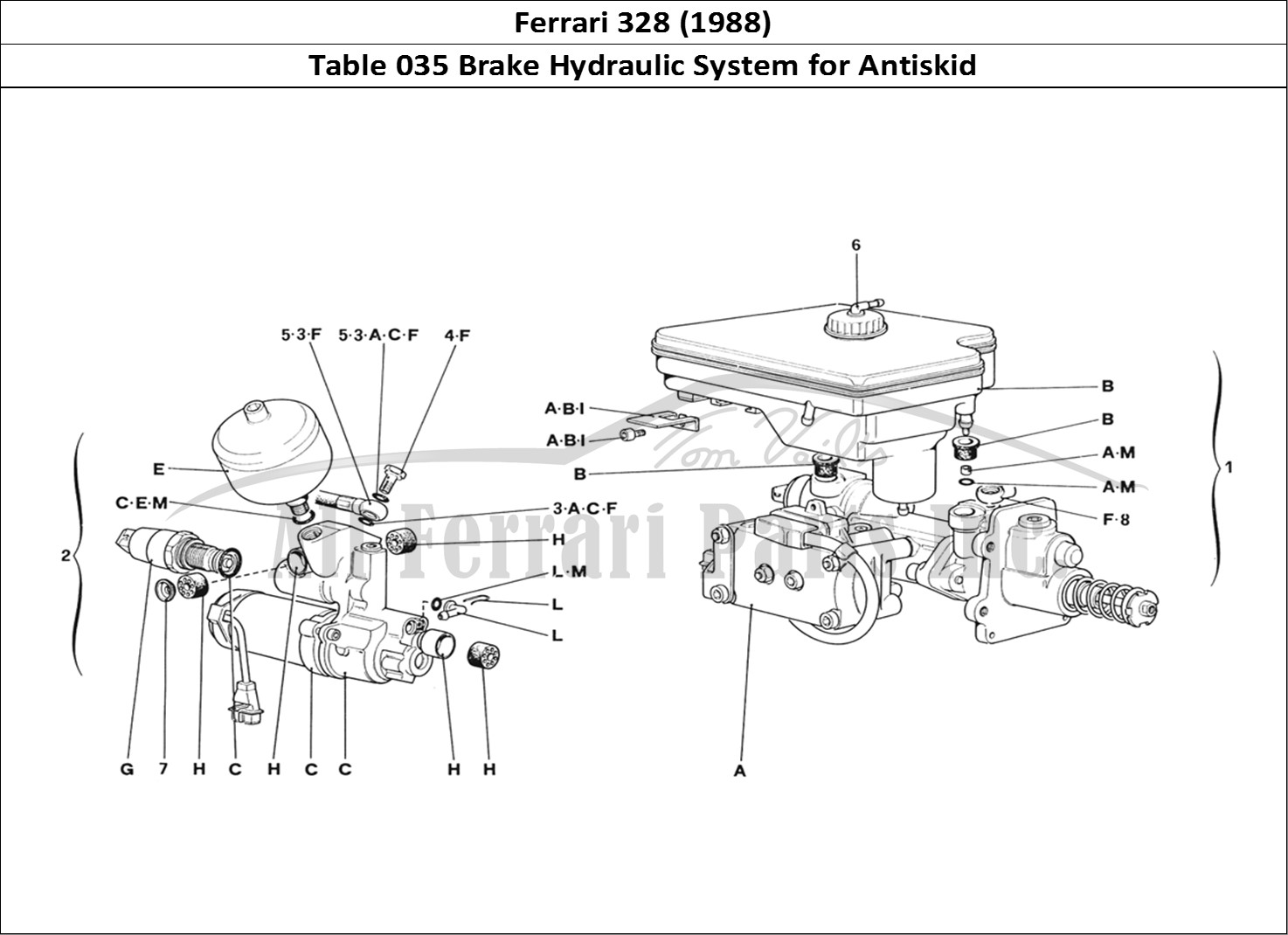 Ferrari Parts Ferrari 328 (1988) Page 035 Hydraulic System for Anti