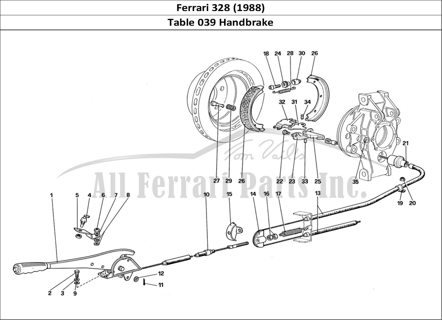 Ferrari Parts Ferrari 328 (1988) Page 039 Hand - Brake Controll