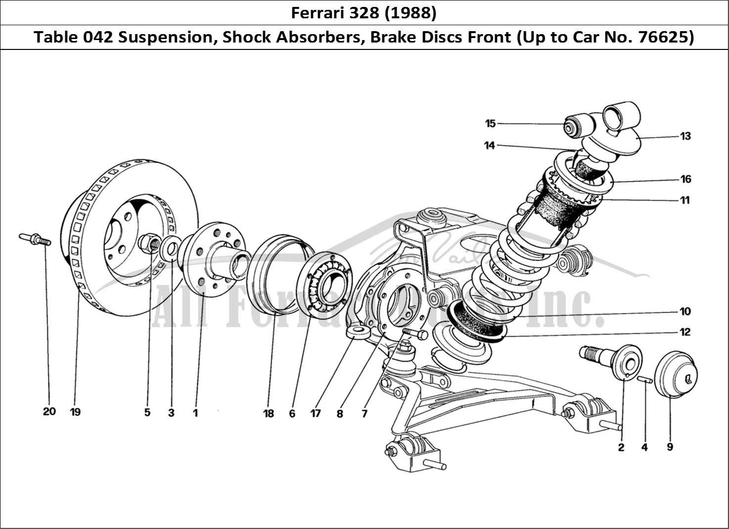 Ferrari Parts Ferrari 328 (1988) Page 042 Front Suspension - Shock