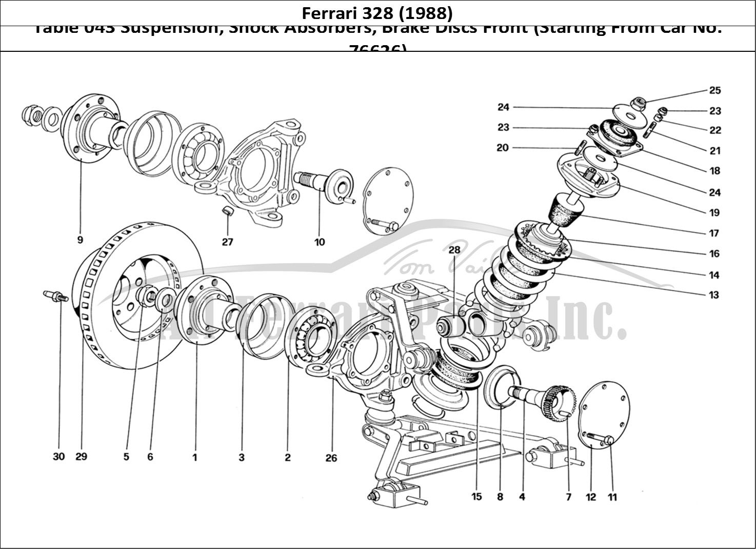 Ferrari Parts Ferrari 328 (1988) Page 043 Front Suspension - Shock