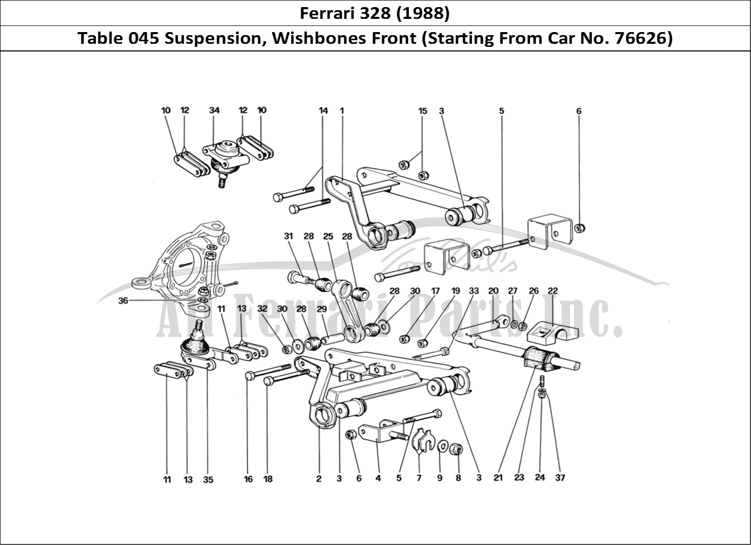Ferrari Parts Ferrari 328 (1988) Page 045 Front Suspension - Wishbo